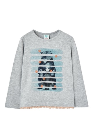 T-shirt - Gemêleerd Lichtgrijs