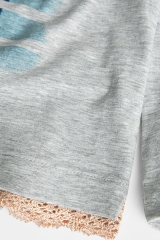 T-shirt - Gemêleerd Lichtgrijs