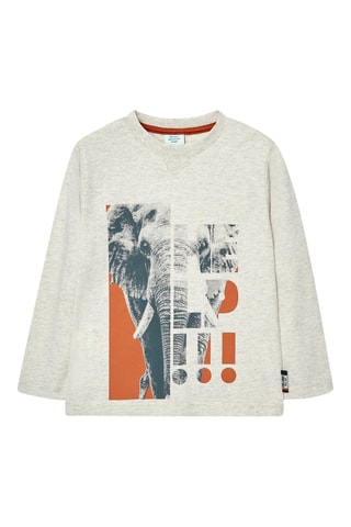 T-shirt - Gemêleerd Lichtgrijs