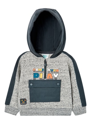 Sweater met Capuchon - Gemêleerd Grijs