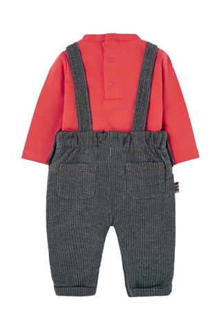 Rompertje en Tuinbroek - Rood en Grijs