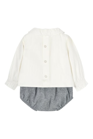 Bodysuit en Panty - Wit en Gemêleerd Donkergrijs