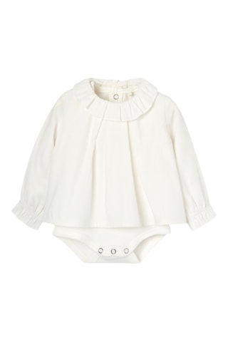 Bodysuit en Panty - Wit en Gemêleerd Donkergrijs