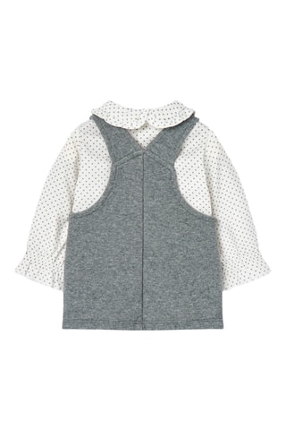 Top en Jurk - Wit en Gemêleerd Donkergrijs