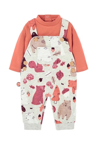 Rompertje en Tuinbroek - Roze en Wit