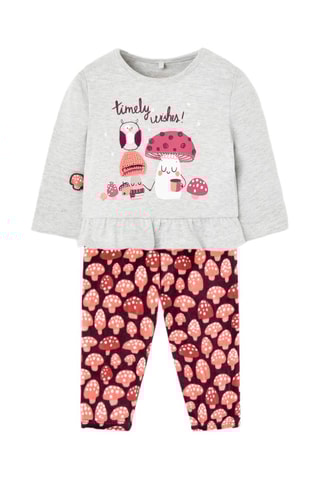 T-shirt en Legging - Gemêleerd Lichtgrijs