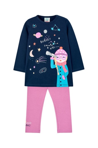 Tunique et pantalon - Bleu marine et rose