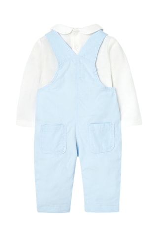 Rompertje en Tuinbroek - Wit en Lichtblauw