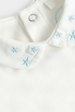 Rompertje en Tuinbroek - Wit en Lichtblauw