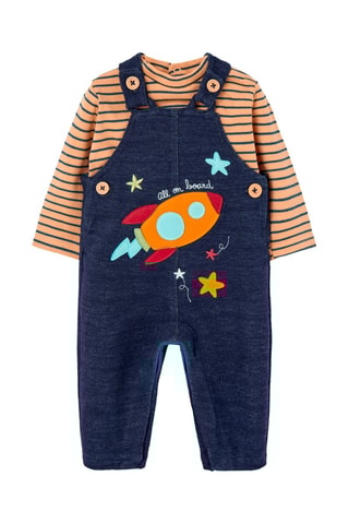 T-shirt en Tuinbroek - Oranje en Blauw