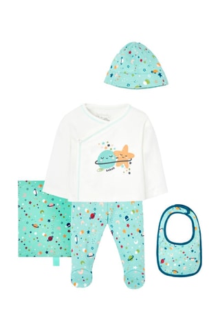 4-delige Set - Wit en Turquoise