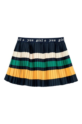 Plissérok - Marineblauw