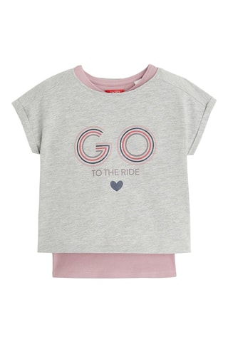 Canotta e t-shirt - Grigio melange e rosa antico - Okaïdi