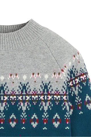 Maglia - Petrolio e grigio melange - Okaïdi