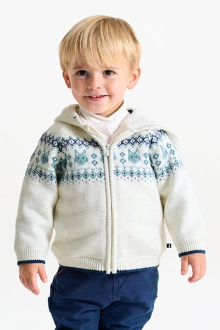 Cardigan con cappuccio - Blu chiaro - Obaïbi