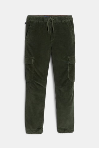 Pantaloni cargo in velluto - Verde scuro - Okaïdi