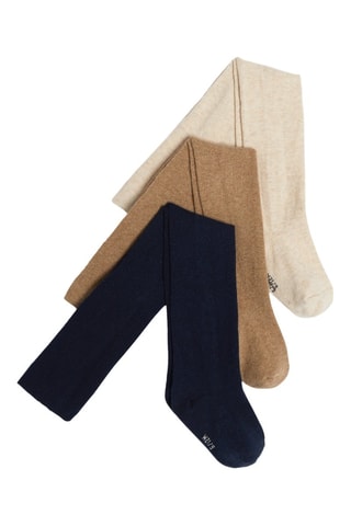 3 collant - Rosa antico, bianco e senape - Obaïbi