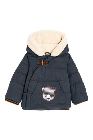 Giubbotto con cappuccio - Navy melange - Obaïbi