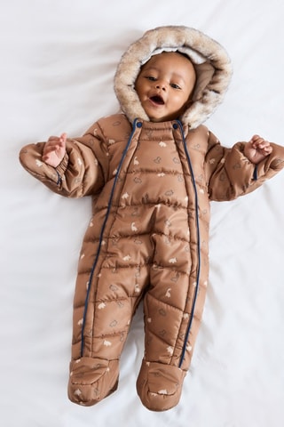 Tutina imbottita con cappuccio - Marrone - Obaïbi