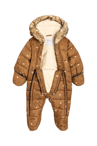 Tutina imbottita con cappuccio - Marrone - Obaïbi