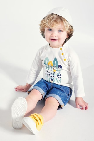 T-shirt con cappuccio - Bianco - Obaïbi