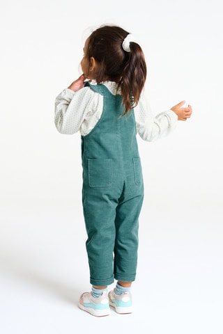 Salopette in velluto e t-shirt - Bianco e verde scuro - Obaïbi