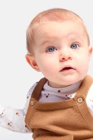 Body e salopette - Marrone e bianco - Obaïbi