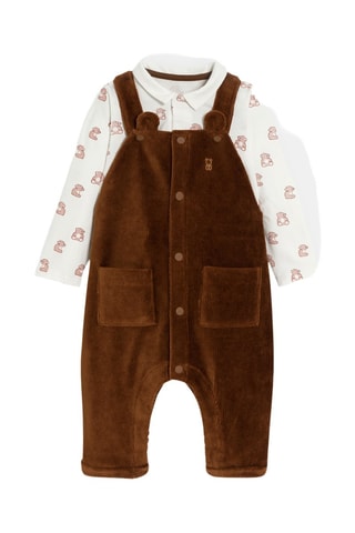 Body e salopette in velluto - Marrone - Obaïbi