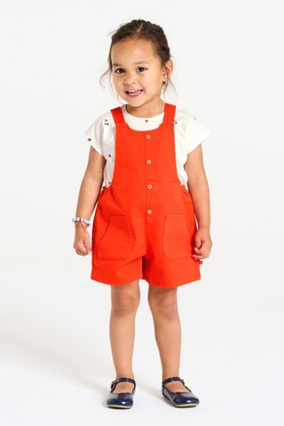 T-shirt e salopette - Rosso e bianco - Obaïbi