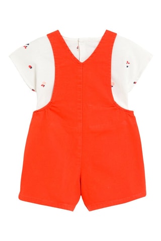 T-shirt e salopette - Rosso e bianco - Obaïbi