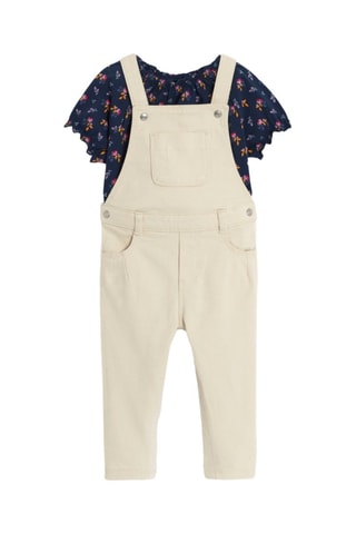 Blusa e salopette - Bianco e blu notte - Obaïbi