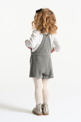 T-shirt e salopette - Bianco e grigio - Obaïbi