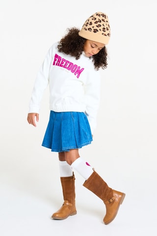 Gonna plissé in jeans - Blu chiaro - Okaïdi