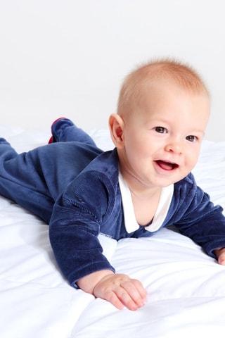 Pigiamino in velluto - Blu notte - Obaïbi