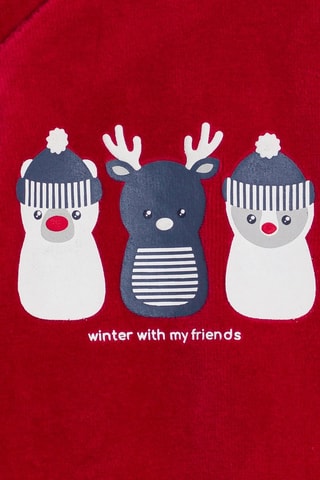 Velours Kruippakje - Rood - Obaïbi