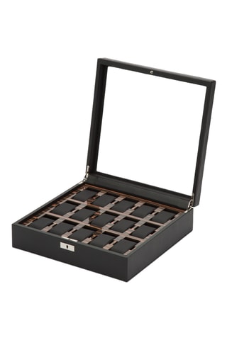 Cofanetto per orologi in pelle vegan ed ebano Roadster - Nero