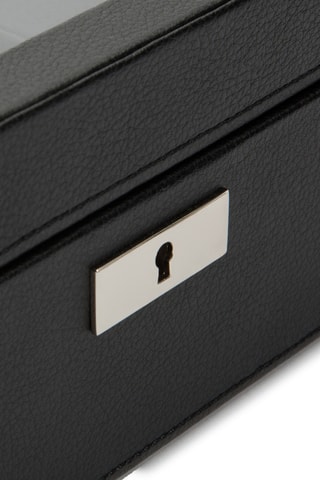 Cofanetto per orologi in pelle vegan ed ebano Roadster - Nero