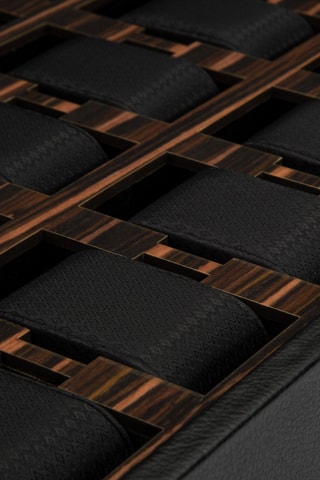 Cofanetto per orologi in pelle vegan ed ebano Roadster - Nero