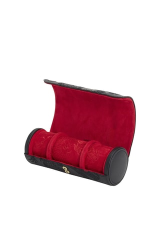 Custodia per 3 orologi in pelle vegan Lunar Triple Watch Roll - Nero