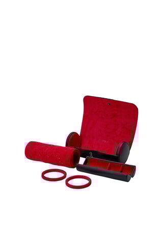 Cofanetto per orologi in pelle vegan Lunar - Nero e rosso