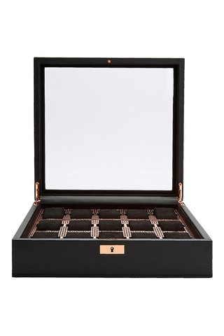 Cofanetto per orologi in pelle vegan Axis - Nero e dorato