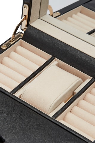 Scatola carica orologi semplice in pelle Palermo - Nero