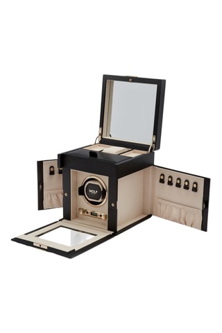 Scatola carica orologi semplice in pelle Palermo - Nero