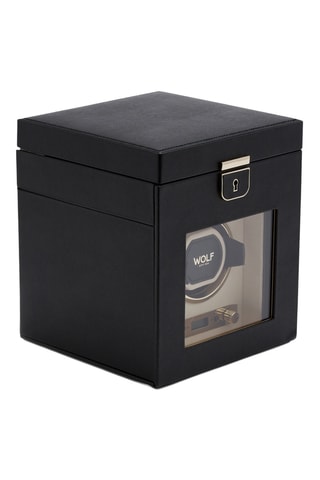 Scatola carica orologi semplice in pelle Palermo - Nero