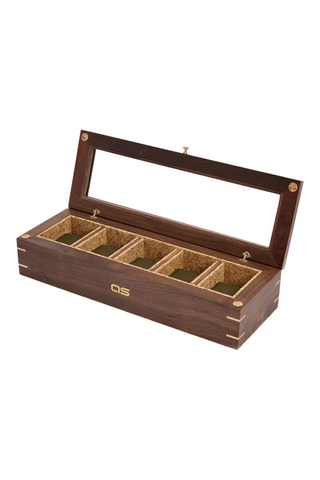 Cofanetto per orologi in legno massiccio Flatiron II - Marrone