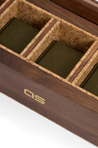 Cofanetto per orologi in legno massiccio Flatiron II - Marrone