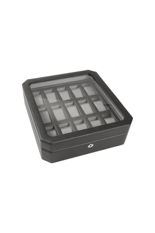 Cofanetto per 15 orologi in pelle Windsor - Nero