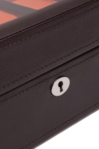 Cofanetto per 10 orologi in pelle Windsor - Marrone scuro e arancione