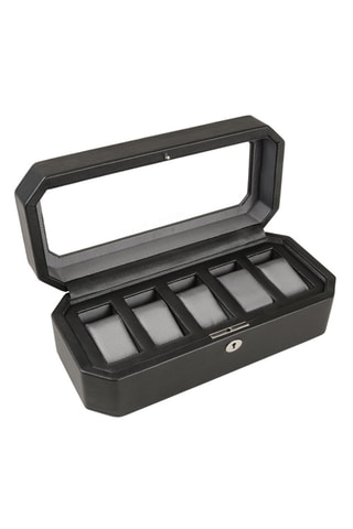 Cofanetto per 5 orologi in pelle Windsor - Nero