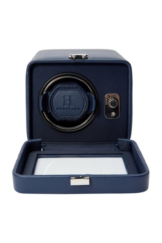 Scatola carica orologi in pelle - Navy